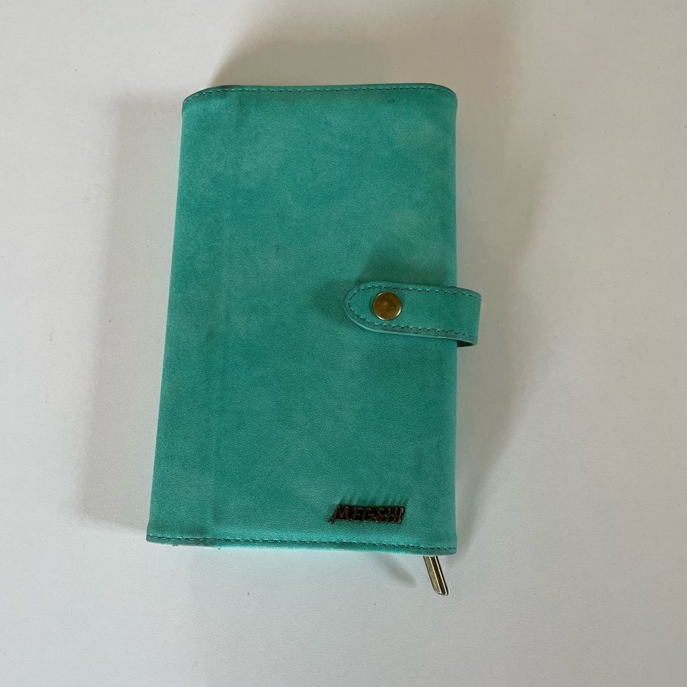 Pre-Owed Megshi Teal Wallet Large Enough to Hold a Phone